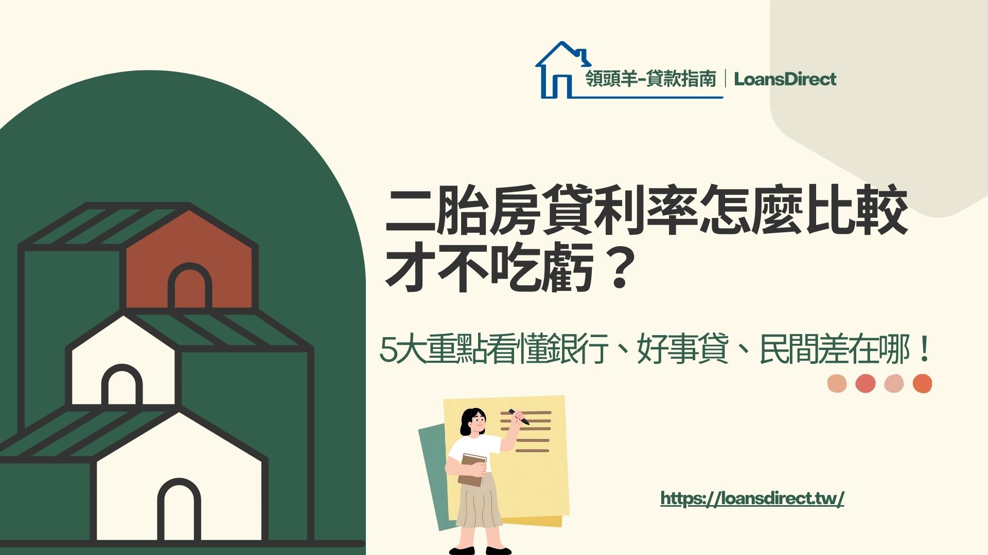 二胎房貸利率怎麼比才不吃虧？5大重點看懂銀行、好事貸、民間差在哪！